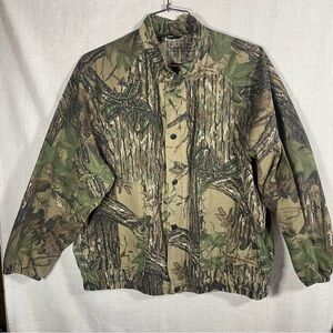 VTG 80s/90s Realtree Camouflage Bomber Snap Jacket Shacket Made in USA